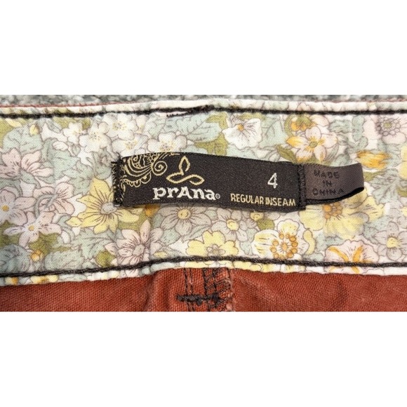 Prana Canyon Corduroy Pants Womens Size 4 Rust Straight Skinny Stretch Casual - Picture 2 of 6